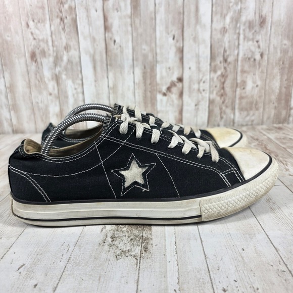 Converse One Star Other - Converse One Star Mens 10 Black Canvas Low Top Sneakers 103639FT Skater Shoes